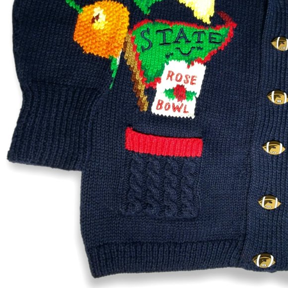 Vtg 1993 The Eagles Eye Cardigan Sweater Size Small College Football Rose Bowl - Picture 6 of 12